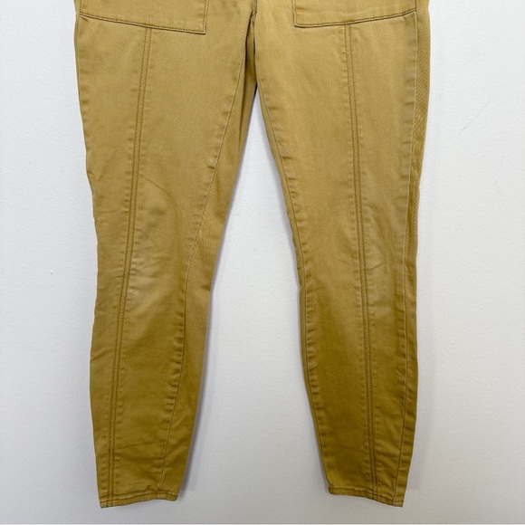 Anthropologie Womens 27 Jefferson Mustard Yellow Slim Utility Pants CN - Picture 7 of 16